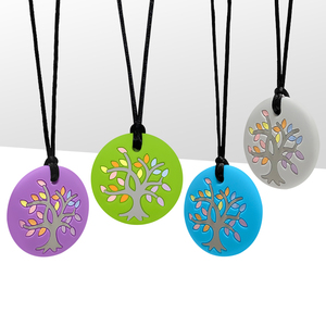 Collar Mordedor Sensorial de Silicona de Grado Alimenticio para Bebés, Cadena de Cuerda, Sin BPA, Forma de Árbol de la Vida, Color Personalizado, Venta al por Mayor de Fábrica - Product Image 1
