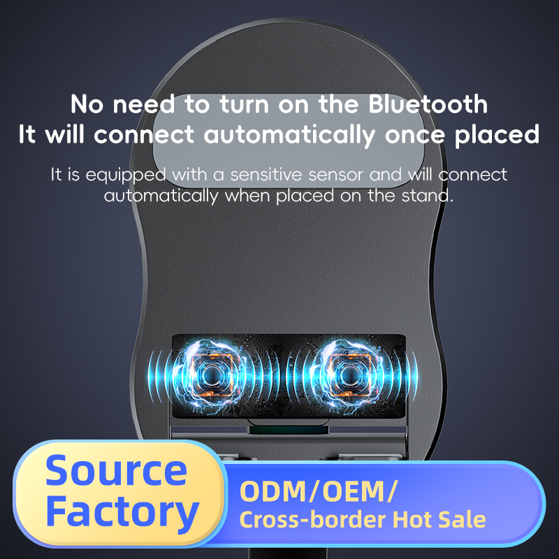 2025 New Smart Induction for Bluetooth Phone Stand Speaker with RGB LED Lighting Powered by Battery · image 5