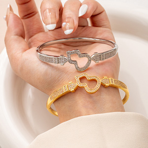 Gold And <b>Silver</b> Gourd Shaped Zircon <b>Bracelet</b> Micro Insert Women's Jewelry Gift - Product Image 1