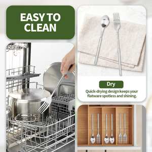 Set di Forchetta e Cucchiaio Telescopici in Acciaio Inox UPSILON per Barbecue all'Aperto - Origine Fujian - Product Image 6