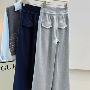 Herfst Amerikaanse Harajuku Retro Wijde Pijpen Broek Vrouwen 2024 <span class=keywords><strong>Hipster</strong></span> Hiphop Stijl Fleece Print Casual Losse Broek - Product Image 3