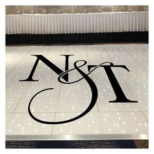 สติ๊กเกอร์ติดพื้นงานแต่งงานแบบกันน้ำ ตัวอักษรไวนิลแบบกำหนดเอง ป้ายชื่อพื้นเต้นรำ ฉลองครบรอบแต่งงาน - Product Image 3