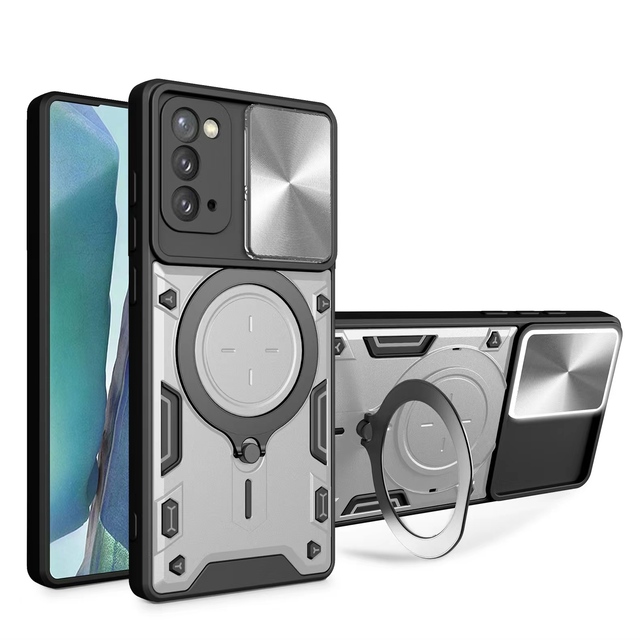 ONEPLUS 10T 5G and ONEPLUS 12 5G Compatible Case Slide Camera Lens Cover with Built-in Finger Ring Stable Holder Kickstand