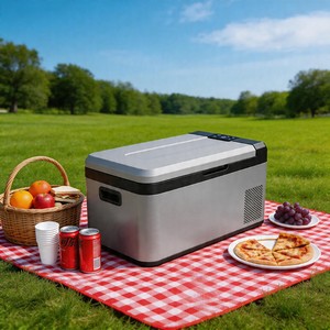 <b>Portable</b> Car Refrigerator 21L 22QT Dual Zone Cooling App Control 12V 24V Vehicle 100V 240V Home Dual-Zone Design Keeps Food and - Product Image 4