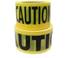 PE Film Hazard Warning Tape 7.5cm White LDPE 300m Supplier Marking Black and Yellow Factory Printed