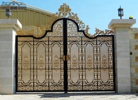 Foshan usine prix livraison château porte et clôture électrique en fer forgé Viila portes européen manoir porte
