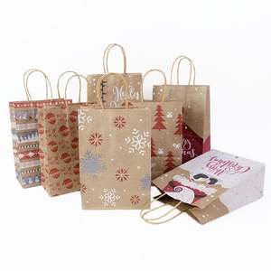 Sacs en papier kraft personnalisés en gros, impression, design avec cordon, emballage, sacs cadeaux, logo personnalisable - Product Image 2