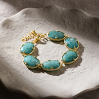 Bracelet réglable en quartz fraise naturel plaqué or, amazonite et jade citron, bijou de guérison en cristal pour femme