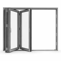 Porte accordéon pliante en aluminium JUNYAO Factory AS2047 NFRC à rupture de pont thermique PA66, double vitrage trempé insonorisé pour balcon et villa