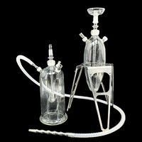 Chicha en verre borosilicate de luxe, résistante à la chaleur, avec éclairage LED, ensemble chicha en verre