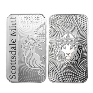 Barre commémorative en <span class=keywords><strong>argent</strong></span> plaqué non magnétique, nouvelle pièce Scottsdale Lion d'un oncle, pour présentation et collection - Product Image 1