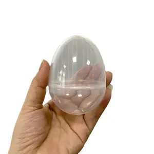 핫 세일 9*6.6cm 부활절 fillable 트위스트 계란 장난감 플라스틱 스탠드 컬러 투명 부활절 달걀 완벽한 선물