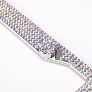 Accesorios para Automóviles, Marco de Matrícula de Acero Inoxidable con Diamantes de Imitación Rosados, Cubierta para Placa de Matrícula - Product Image 3