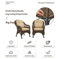 Meiqi Modernes Outdoor-Sofa-Set Aluminiumlegierung-Rahmen PE-Rattan Drehbare Möbel Wasserfest für Balkon und Innenhof