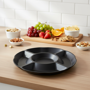 HCMA 5-Fach Unterteiltes 100% A5 Unzerbrechliches Melamin-Plastik Snack-Tablett, Nuss-Servierschalen, Flaches Serviertablett-Set - Product Image 1
