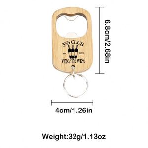 <b>Custom</b> Engraved Oval Wood Bottle Opener <b>Keychain</b> Durable & Portable Beech/Walnut for Home Bar Parties Corporate Gifts - Product Image 6