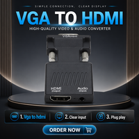 Convertidor VGA a HDMI OEM, Cable VGA Macho a HDMI Hembra con Dongle de Audio y Alimentación, 60Hz, Compatible con Portátiles, TV Stick y Laptops
