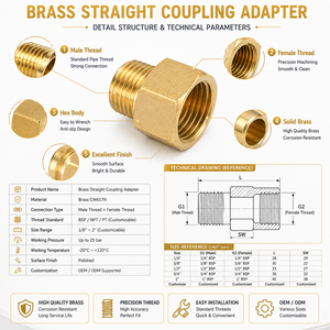 Adaptateur de <span class=keywords><strong>raccord</strong></span> de tuyau en laiton pour la connexion de ligne de réfrigérant HVAC/R - Product Image 3