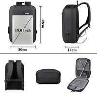Sac à dos pour ordinateur portable antivol Verrouillage par mot de passe Port de charge USB Fermeture à glissière Compartiment étanche pour ordinateur portable Logo personnalisé Bureau