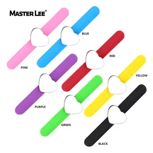 Masterlee Phong Cách Đầy Màu Sắc Silicone Vành Đai Bộ Nhớ Kim Loại Hình Trái Tim Từ Cổ Tay Ban Nhạc Vòng Đeo Tay Tóc Clip Chủ Series