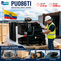 Moteur diesel Hyundai Doosan série PU, modèle PU086TI, 213 kW, 290 ch, 2200 tr/min, turbo, pour pompe à incendie, générateur, pompe à eau