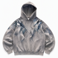 Sweat à capuche graphique Prisme Géométrique Original Gris Froid Unisexe Streetwear 100% Polaire Polyester Personnalisation ODM pour la Vente en Gros