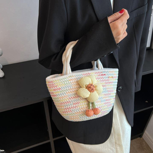 กระเป๋าถือฤดูร้อนสำหรับผู้หญิงปี 2026 ดีไซน์ unisex  กระเป๋าผ้าฝ้ายทอมือสไตล์ลำลอง - Product Image 3