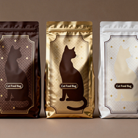 Sacs d'emballage personnalisés pour aliments pour animaux de compagnie 3kg 5KG 10KG, pochettes verticales thermoscellables en CPP avec fermeture éclair pour nourriture pour chiens et chats
