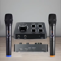 HDTV Karaoke Mikseri Dinamik Mikrofon, AUX/BT/WiFi 100ft Menzilli Gürültü Önleyici UHF Çift Kanallı Ev Sinema Sistemi Ses Çubuğu için