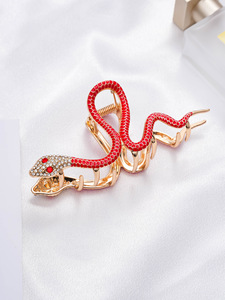 Trendy Serpent Hair Jaw Clip Crystal Inlaid Snake Pattern <b>Large</b> Hair Grab Gothic Stylish Hair <b>Ornament</b> For Ladies - Product Image 6