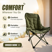 Silla Plegable Oxford Moderna, Portátil, Cómoda, con Respaldo Alto y Grueso, Ajustable en Cuatro Posiciones, para Jardín, Playa y Exteriores