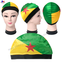 Nouvelle arrivée Haïti drapeau personnalisé vague casquette Satin bande élastique soyeux vague casquette hommes confortable