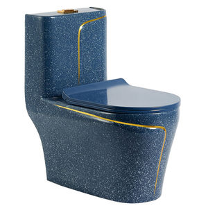 <strong>Blue</strong> With White Spot Gold Line <strong>Toilets</strong> Siphon and Washdown Wholesale Chinese One-piece <strong>Toilet</strong> Bowl - Product Image 1