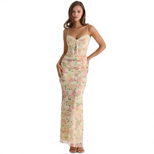Floral <b>Spaghetti</b> <b>Strap</b> Digital Printing Maxi <b>Dress</b> Sleeveless A-Line Party Square Collar Casual Summer <b>Dress</b> - Product Image 4