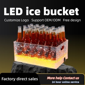 Seau à glace lumineux à LED pour fête Seaux à glace en plastique pour bière, bacs à boissons Seau à bière Porte-<span class=keywords><strong>bouteille</strong></span> <span class=keywords><strong>de</strong></span> <span class=keywords><strong>vin</strong></span> - Product Image 2