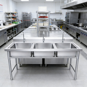 Évier de cuisine en acier inoxydable 304 pour le lavage des légumes, la vaisselle et la désinfection pour la maison et la piscine - Product Image 2