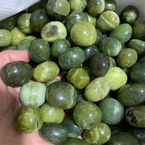 Natural Crystals Wholesale 20-30mm Green Xiuyan <strong>Jade</strong> Crystal Tumbled <strong>Stones</strong> for Gift - Product Image 4