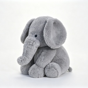 Elefante de peluche gris personalizado, elefante de peluche sentado, juguete de elefante suave, peluche de elefante gris - Product Image 2