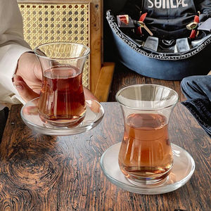 At Pack Europese Stijl Ontwerp 120Ml Turkse Zwarte Theekop Hittebestendige Glazen Afternoontea Voor Koffiebloemthee - Product Image 1