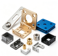 Pièces usinées CNC OEM de haute précision, en alliage anodisé, comprenant un support d'angle, une plaque à bride et une manchon, pour fixation de robot industriel