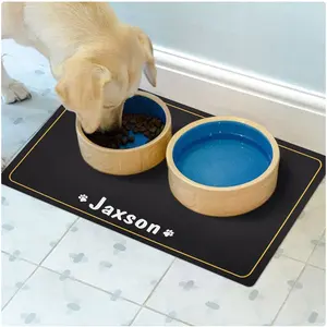 Custom Dog Mat Personalized Puppy Dog Placemat Pet Food Bowl Mat Cat Feeding Pad Gift