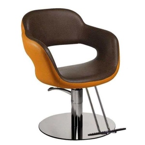 Sillón de Peluquería Marrón para Mujer, Silla de Estilismo Moderna con Base Redonda para Corte de Cabello - Product Image 4