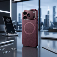   Coque de téléphone magnétique rouge bordeaux pour iPhone 18 Pro Max 18 Pro, fine, antichoc, anti-traces de doigts, compatible avec la charge sans fil