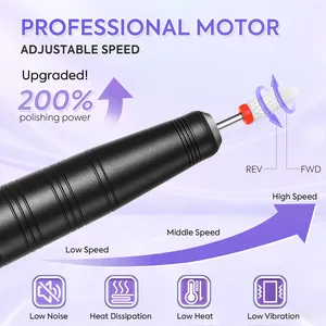 Nouvelle perceuse à ongles électrique 12000RPM, ponceuse à ongles rechargeable par USB pour vernis gel, machine de manucure sans fil à faible bruit - Product Image 4