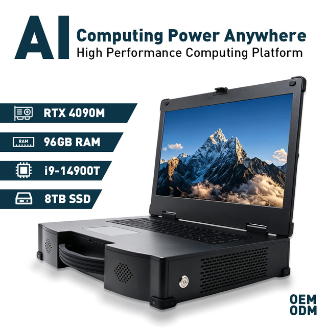 AMTIPC I9-14900T RTX 4090M GPU Rugged AI Laptop 96GB RAM 16TB SSD High Performance Mobile Workstation Windows 11 OEM ODM Stock