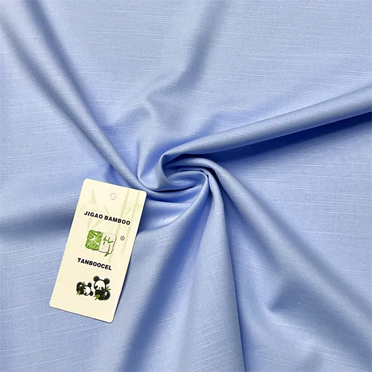 Eco-friendly Silk Anti-UV Slub 48.5 Bamboo 48.5 Polyester 3 Spandex Fabric