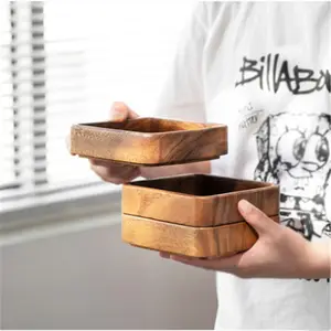 أمريكا الجنوبية الجوز لوحة خشب متين طبق مستدير الإبداعية اليابانية أدوات المائدة تكويم الحلوى خشبية صينية