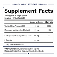 Complément Premium 5-HTP pour le soutien de l'humeur avec Vitamine B6 et Théanine – Vente en gros, Marque Privée, Soutien à la Relaxation, Capsules Végétaliennes