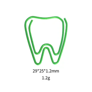 Diseño creativo y personalización de clips de papel de varios colores, suministros de oficina con forma de dientes