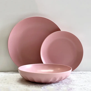 Ensemble de <span class=keywords><strong>vaisselle</strong></span> émaillée de couleur rose 12 pièces <span class=keywords><strong>vaisselle</strong></span> en céramique service de <span class=keywords><strong>vaisselle</strong></span> <span class=keywords><strong>vaisselle</strong></span> Offre Spéciale - Product Image 4